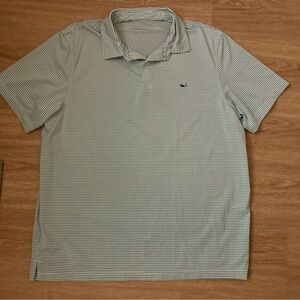 Vineyard Vines Light Green Striped Polo Shirt